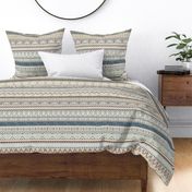 Teen Bohemian Dream - Textured Geometric Pattern Stripes - Soft Earth Tones