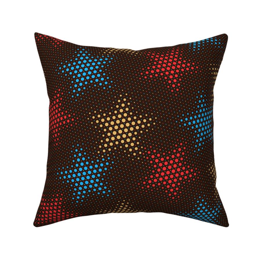 Starry Dotgrid - Red Blue Gold Multi-colour Halftone