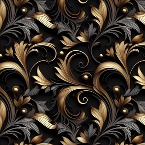 3D Black and Gold 