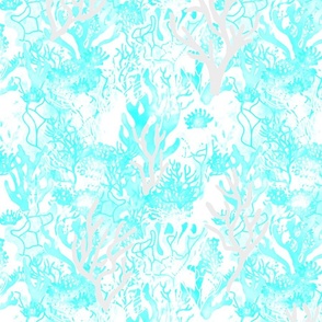Abstract Seaside coral in Aqua pink white