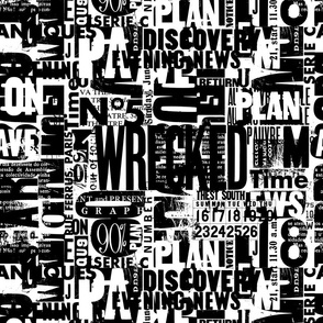 Urban Style Grunge Typography With Letters And Numbers  Black And White Smaller Scale