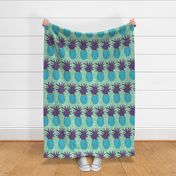 Pineapple Polygons Blue Purple Large Scale