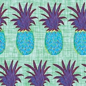 Pineapple Polygons Blue Purple Large Scale
