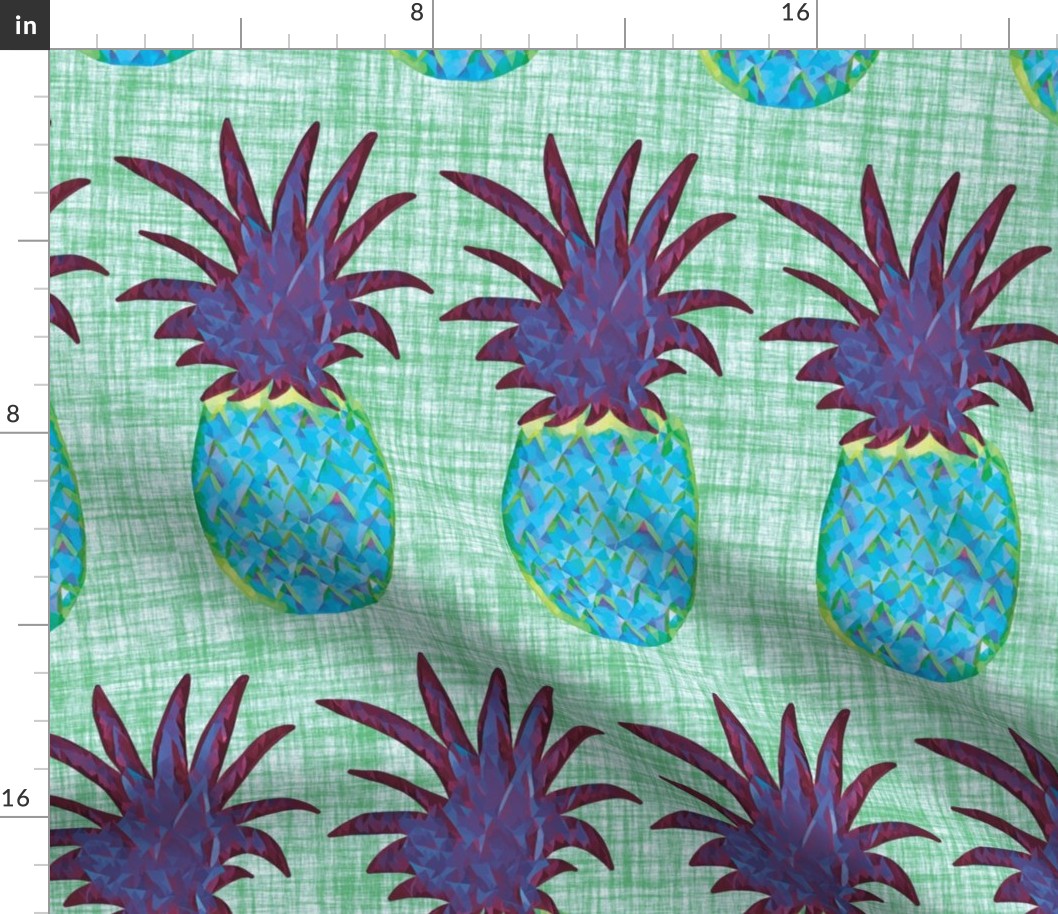 Pineapple Polygons Blue Purple Large Scale