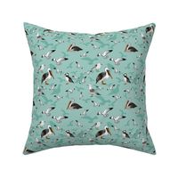 Seagulls Pelicans and Puffins (Sea Green small scale)