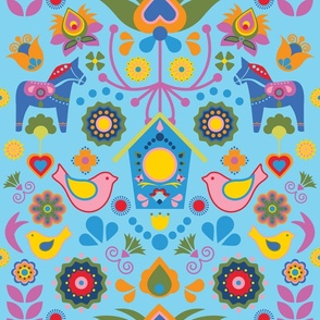 Swedish Folk Art Garden - Colourway #4