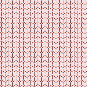 Doodle Geometry - Dots and Stripes - Herringbone - Blue and Orange - Soft Pink BG