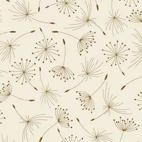 (M) brown dandelion fluff on beige