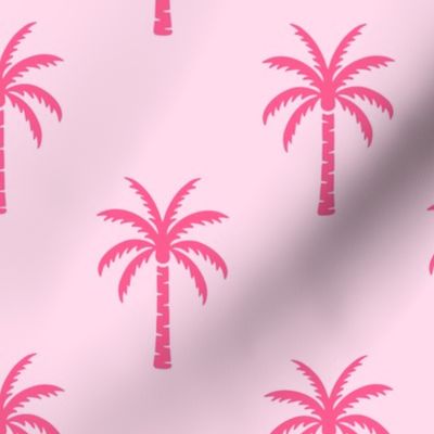 Palm Trees | Regular Scale | Bright Raspberry Pink on Light Pink