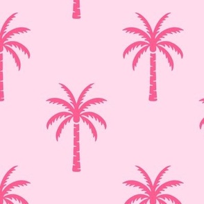 Palm Trees | Regular Scale | Bright Raspberry Pink on Light Pink