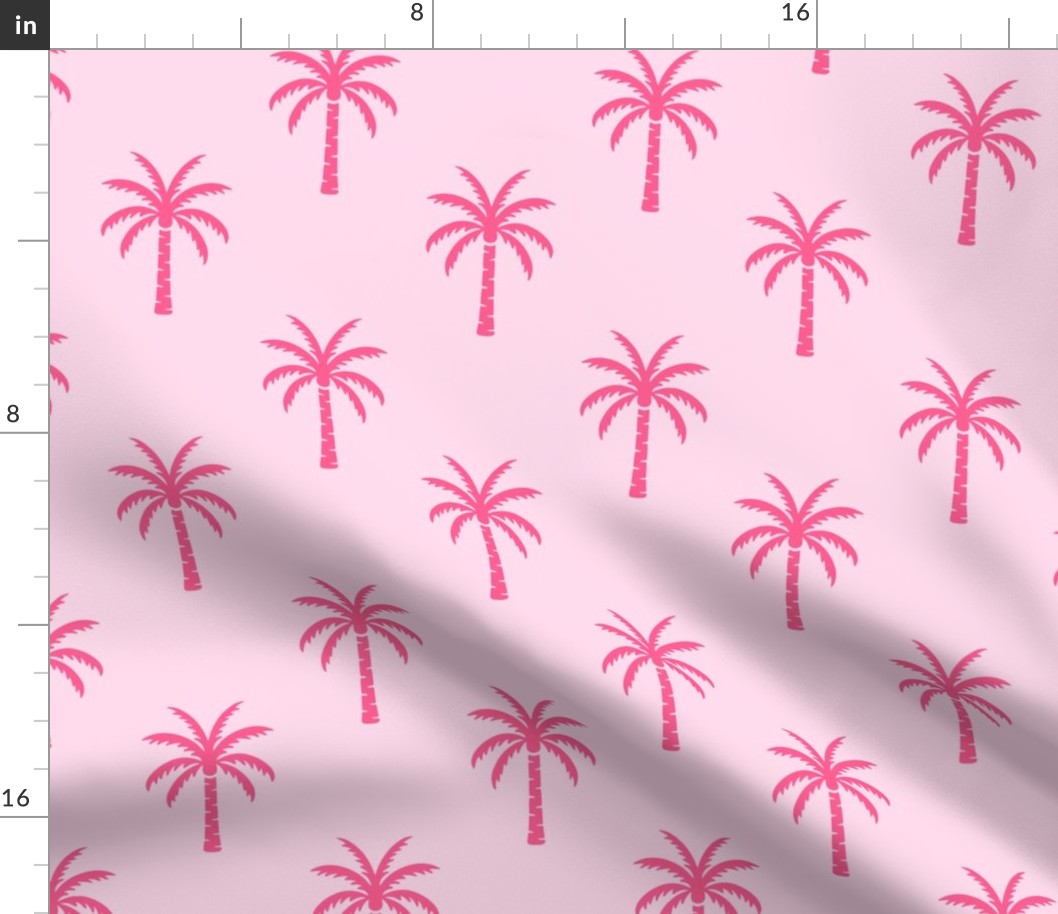 Palm Trees | Regular Scale | Bright Raspberry Pink on Light Pink