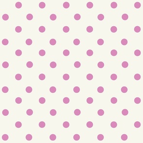 Traditional Polka Dots Fuchsia Pink Dots on Ivory Ditsy