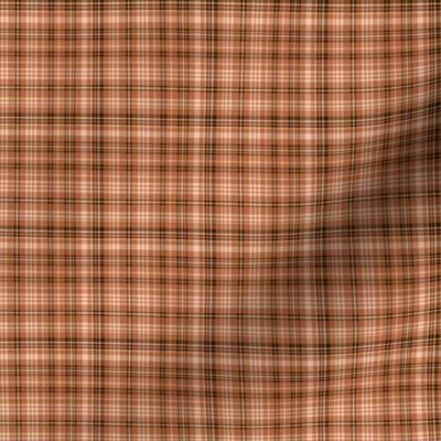TINY Fall plaid fabric orange brown boho designs 2in