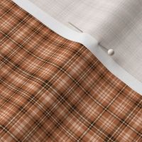 TINY Fall plaid fabric orange brown boho designs 2in