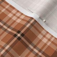 LARGE Fall plaid fabric orange brown boho designs 10in