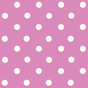 Traditional Polka Dots Ivory on Fuchsia Pink