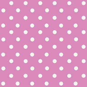 Traditional Polka Dots Ivory on Fuchsia Pink Ditsy