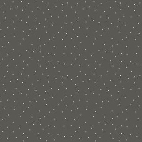 3x3 Polka Dots - Small Scale Dots - White Polka Dots - Small Dots - Charcoal Gray Background