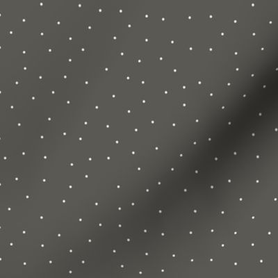 6x6 Polka Dots - Medium Scale Dots - White Polka Dots - Small Dots - Charcoal Gray Background