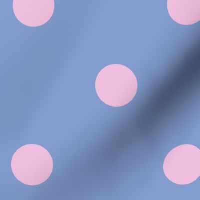 
Traditional Polka Dots Lilac Pink Dots on Periwinkle Blue