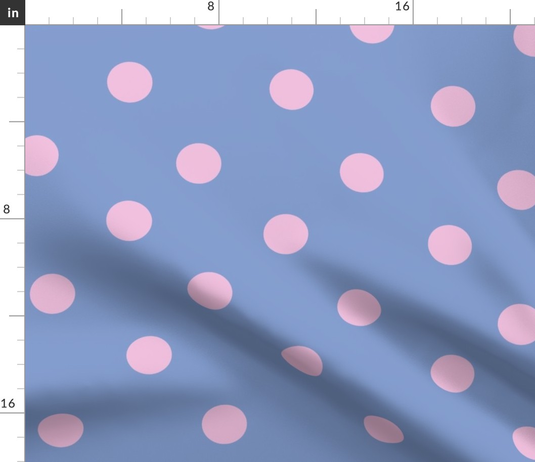 
Traditional Polka Dots Lilac Pink Dots on Periwinkle Blue