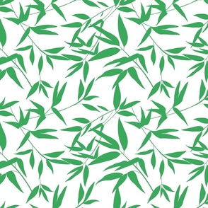 Green Bamboo leaves Japanese design (medium)