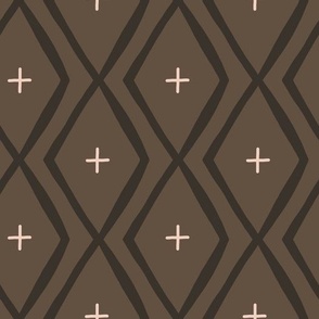 large - Wonky argyle - earthy brown