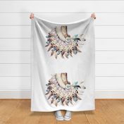 56"x36" TAN & AQUA HEADDRESS / smaller illustration 