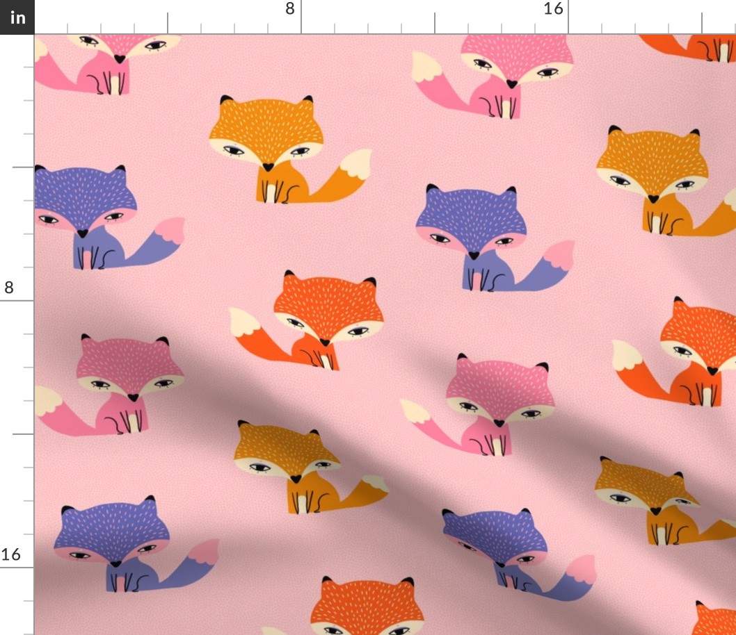 Colorful little foxes in pink 