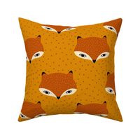 Cute foxes with polka dots in earth tones
