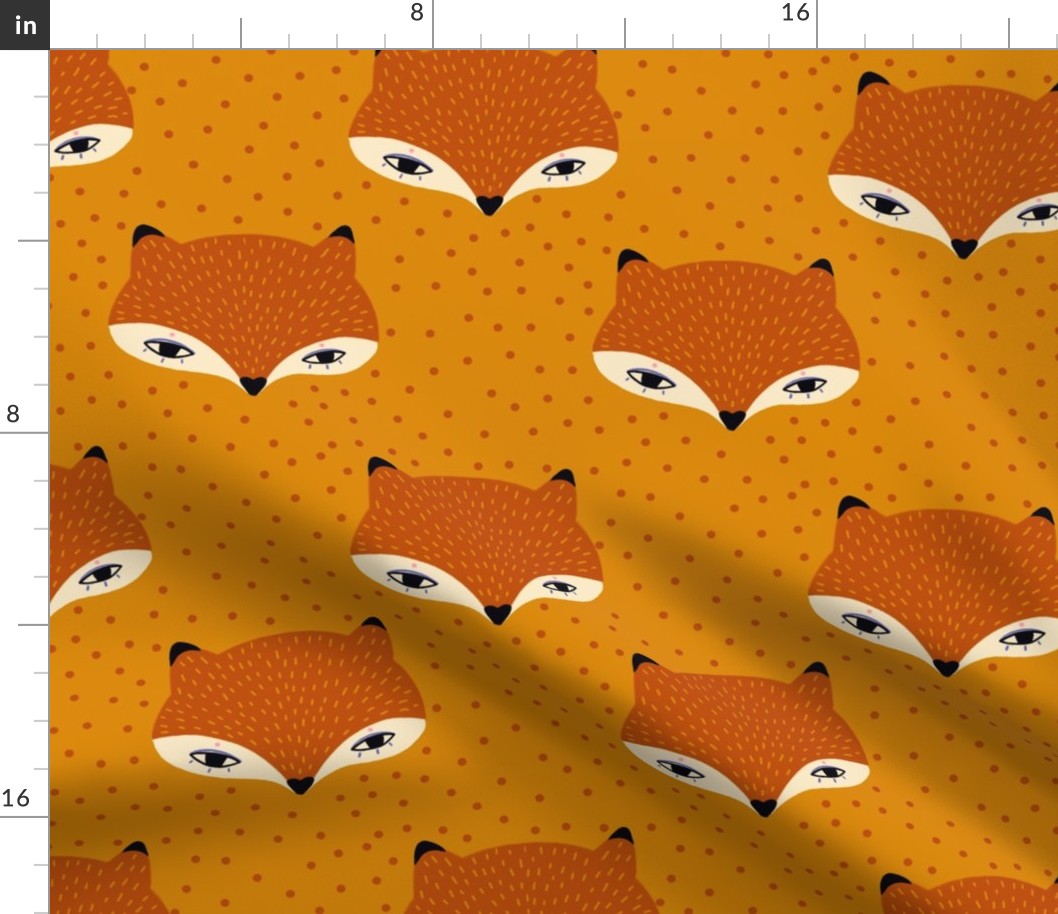 Cute foxes with polka dots in earth tones