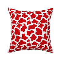 Medium Scale Cow Print Poppy Red and White