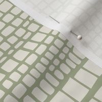 mosaic - creamy white_ light sage green - small geometric