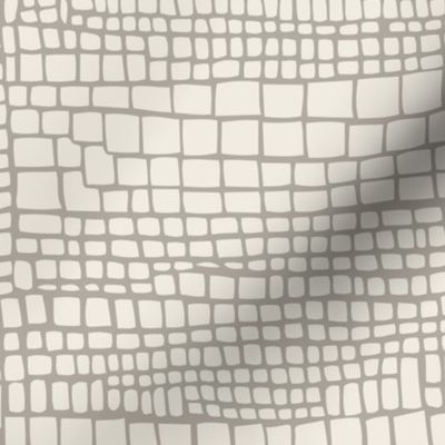mosaic - cloudy silver_ creamy white - small geometric