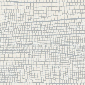 mosaic - creamy white_ french grey blue - small geometric