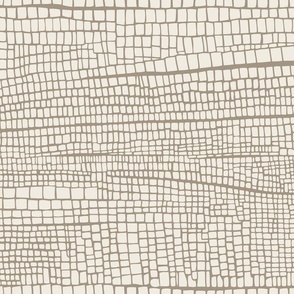 mosaic - creamy white_ khaki brown - small geometric