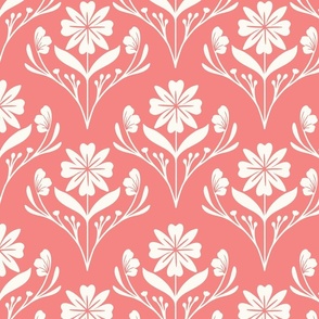 Duotone Cream on Pink Symmetry Flower (large scale) 