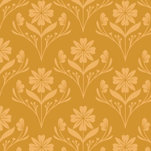 Duotone Yellow on Gold Symmetry Flower (large scale) 