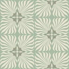 Botanical Sage Green Symmetrical Floral