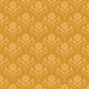Duotone Yellow on Gold Symmetry Flower (medium scale) 