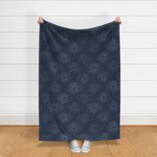 Sea Urchin Shell - Navy Blue (Large Scale)
