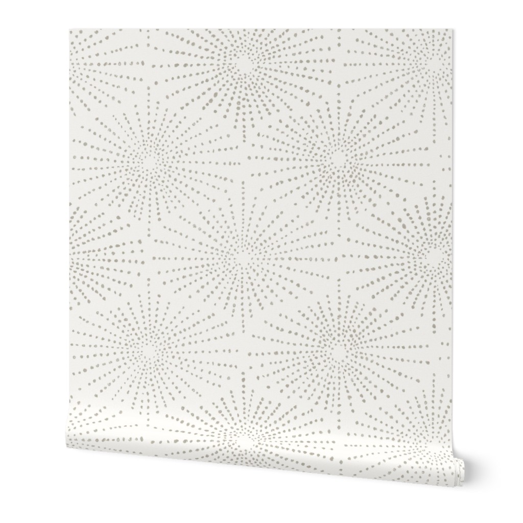 Sea Urchin Shell - Grey on Off-White (Large Scale)
