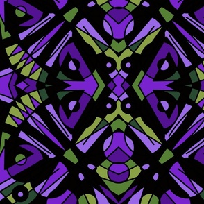 Lavender and Sage Kaleidoscope in Black