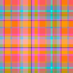 Cotton Candy Plaid Pink Orange Blue Purple