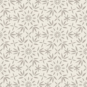 simple floral - cloudy silver_ creamy white - hand drawn