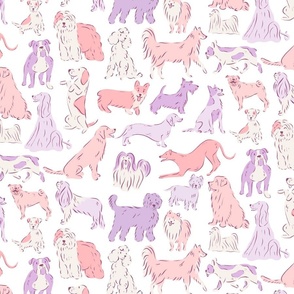 Dogs in Pink and Purple