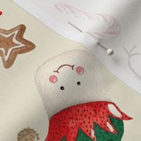 LARGE-Fun Christmas Marshmallows on cream