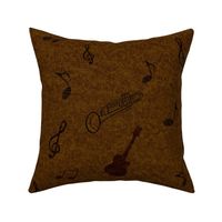 Music, Notes, Concert, Brown, Music Notes, Coffee, Coco, yellow, rustic, western, Guitar, Trumpet, mens, boys, novelty, JG Anchor Designs by Jenn Grey