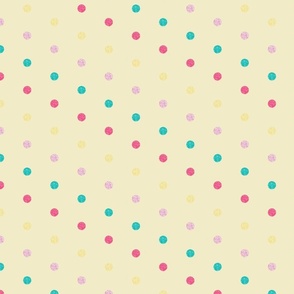 SMALL-1/2" polka dots on pale yellow