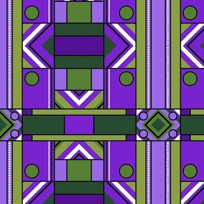 Lavender and Sage Geometric Diamond Stripe